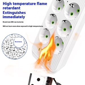 Bán buôn Châu Âu Dải điện Surge Protector 6.6ft mở rộng dây với 6 AC ổ cắm và 4 cổng USB ABS ổ cắm Extender ổ cắm - Product Image 5