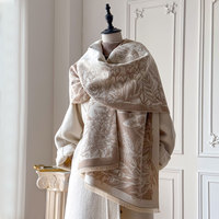 Nouvelle Écharpe Longue en Polyester Style Rétro Papillon Français Haut de Gamme pour Femme, Châle de Bureau Épais et Chaud pour l'Automne et l'Hiver, 185 cm
