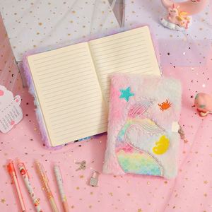 Carnet Secret Moelleux pour Écrire et Dessiner, Journal Doux Sirène pour Filles avec Serrure et Clés - Product Image 3