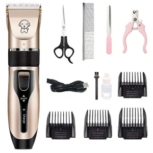 Multifunction Rechargeable Cordless Puppy Dog Shaver Pet Haircut Scissors Blade Animal Hair Cleaning Grooming Kit
