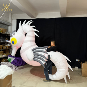 Costume de hippocampe gonflable géant personnalisé, décoration animale, accessoire avec lumière LED pour aquarium/fête/événement, affichage publicitaire - Product Image 1