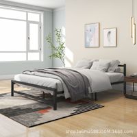 Cadre en métal simple et moderne de 1.5 m pour lit double en fer à une couche pour dortoir à domicile ou chambre d'enfants