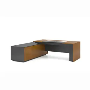Modern High Quality Home Office Desk E0 Executive Desk Wood I L-Shaped Functional Ceo Boss Office Furniture Office Desk Set