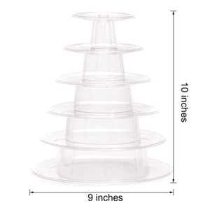 Plateau de présentation en PET à 6 étages, circulaire, pour macarons, tour à gâteaux, support à desserts pour les fêtes, les mariages, les banquets, la décoration de la table - Product Image 3