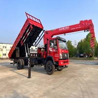 Camion grue à benne basculante 7 tonnes 4x2 avec châssis mono-essieu, benne de 4,5 m et grue télescopique