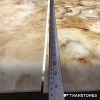 Panneau en résine translucide polie de taille personnalisée Panneau mural en albâtre artificiel