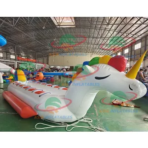 12 người Inflatable Unicorn thuyền 97cm ống đôi Lane Unicorn thuyền chuối cho thương mại