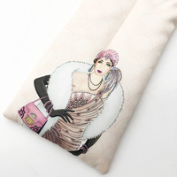 Coussin chauffant en graines de lin pour la thérapie, housse imprimée, sac en blé, coussin chauffant pour le cou, sac chauffant chaud et froid, coussin chauffant réutilisable