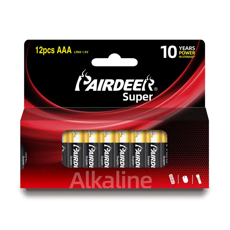 Pairdeer-batería seca alcalina para antorchas, 1,5 V, aaa, am4, LR03, AAA, Zinc, manganeso, n. ° 7
