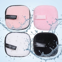 Éponge démaquillante réutilisable en microfibre, carrée, douce, pour le nettoyage du visage, à faire mousser avec de l'eau, lavable, lingette effaçante pour le visage