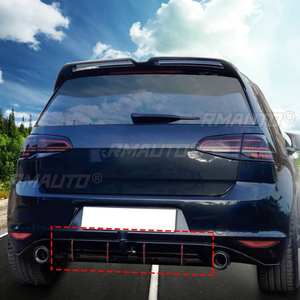Diffuseur de pare-chocs arrière de voiture Spoiler Splitter & Rear Side Splitters Fins Trim pour VW Pour Volkswagen Pour <span class=keywords><strong>Golf</strong></span> MK7 MK7.5 GTI / <span class=keywords><strong>R</strong></span> - Product Image 5