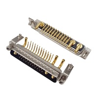 Konektor PCB Sudut Kanan 25W3 Jantan, Arus Tinggi 25 Pin, Konektor Catu Daya Otomasi Industri
