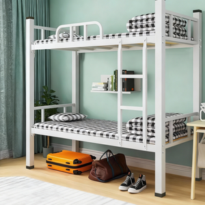 Современная двухъярусная металлическая кровать из стальных труб для общежития школы - Product Image 5