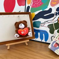 Mignon Mini Fruit Fraise Avocat Ours en peluche Peluches Pendentif Porte-clés Coeur Doux Animal En Peluche Jouets En Peluche Sac Charme Porte-clés