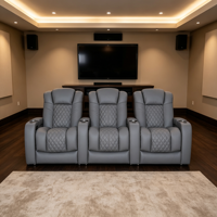 Fauteuil inclinable électrique de cinéma en cuir avec tablette intégrée pour home cinéma, mobilier de salon de luxe