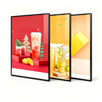Boîtes lumineuses publicitaires à LED ultra-minces avec cadre en verre rétroéclairé
