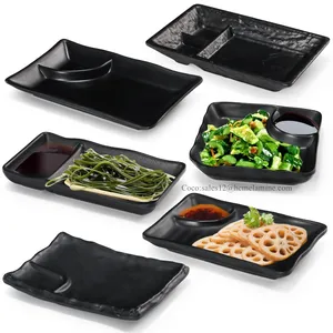 High Quality Restaurant Unbreakable Melamine Plate Dishes Sushi Plate Plastic