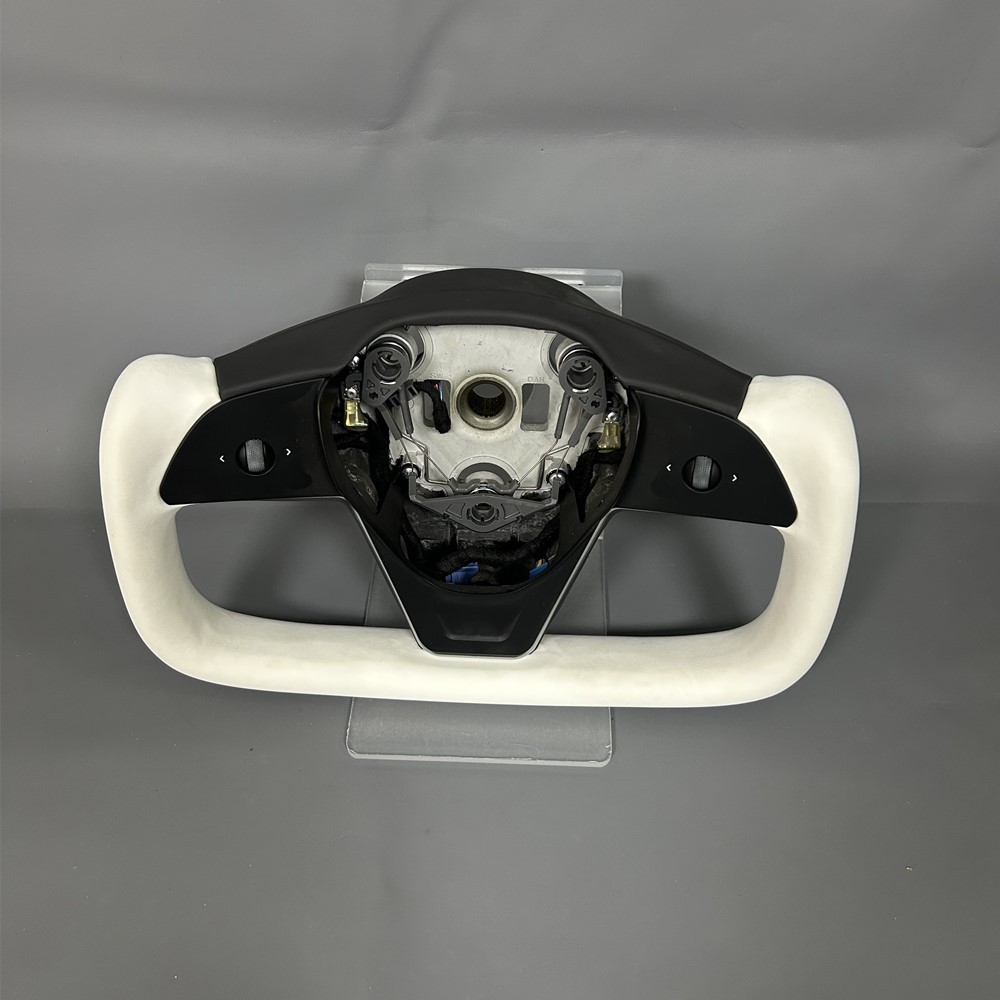 Comfortable Leather Yoke Heated Volant Lenkrad Steering Wheel (Tesla Fitment), photo 3