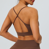 Soutien-gorge de sport pour femme avec rembourrage effet seconde peau, respirant, extensible dans quatre directions, maintien léger, coussinets amovibles, idéal pour le yoga