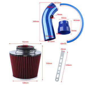 Juego de admisión de filtro de aire modificado para automóvil Entrada de flujo grande 76mm Juego de cabeza de seta de 3 pulgadas Tubo de admisión de aleación de aluminio - Product Image 5