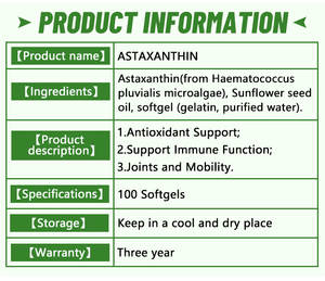 Winsn Town Triple Strength Astaxanthine Oil Softgel Capsules pour Skin Glow Produit de beauté avec extrait de microalgues 100 Capsules - Product Image 2