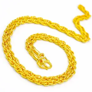 Đắt tiền bán buôn xinh xắn dày Chuỗi vòng cổ baht Chuỗi vòng cổ 24K mạ vàng amulet Thái Lan Châu Á trang sức cho nam giới