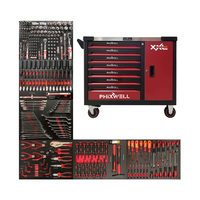 Chariot d'atelier professionnel en acier pour garage, chariot de rangement pour outils, armoire de réparation automobile, ensemble de chariots de garage avec kit d'outils
