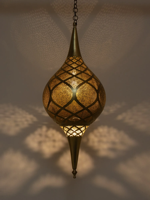 Lanterne LED en fer et cristal de style marocain, design classique, très vendue, pour la décoration intérieure, suspension moderne arabe, pendentif doré
