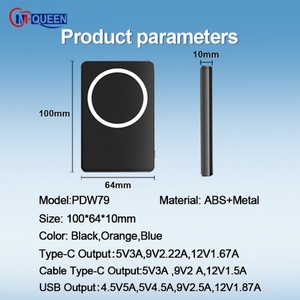 ขายส่ง พาวเวอร์แบงค์ขนาดเล็กพกพา อลูมิเนียมอัลลอยด์ 10 มม. ความจุ 5000mAh ที่ชาร์จไร้สายแบบบาง ที่ชาร์จโทรศัพท์แบบแม่เหล็ก ชาร์จไร้สาย - Product Image 4