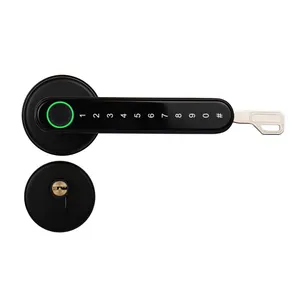 Smart Tuya APP Ble WiFi Indoor Smart Lock manopola nera blocco biometrico dell'impronta digitale Password blocco digitale elettronico