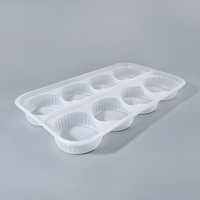 Boîte de rangement 8 compartiments en plastique PP de qualité alimentaire, translucide, pour pains vapeur, gâteaux de lune, macarons, sandwichs, salades, sucreries, sushis, hamburgers