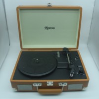 Porte-documents Portable rétro, 1 kg, USB, sans fil, design de lecteur de plateau tournant en vinyle, avec poignée facile à transporter