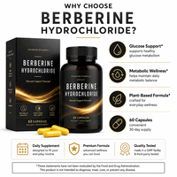 Berberine HCL 1000mg Marque Blanche avec Cannelle de Ceylan et Chrome pour le Soutien Métabolique, Capsules OEM ODM 60 unités, Vente en Gros