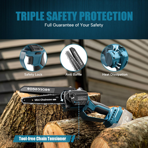 F.EASYD Security Upgrade 8 pulgadas inalámbrico sin escobillas Mini herramienta eléctrica doméstica motosierra para jardinería cargador opcional - Product Image 2