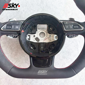 Volante de Cuero de Ante Personalizado, Apto para <span class=keywords><strong>Audi</strong></span> S1 <span class=keywords><strong>S3</strong></span> S4 S5 S6 S7 S8 <span class=keywords><strong>A1</strong></span> A3 A4 A5 A6 A7 B9 B8.5 B8 R8 TT TTRS TTS Q3 Q5 - Product Image 3