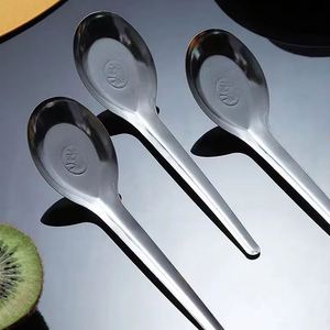 Cuillère en acier inoxydable à fond plat pour la maison, vente en gros, bon marché, de bonne qualité, pour restaurant, petit-déjeuner, bouillie - Product Image 2