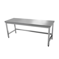 Table de travail rectangulaire en acier inoxydable double couche pour hôtels et restaurants, table inox boulangerie