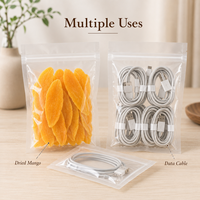 Sacs Ziplock Entièrement Transparents à Fond Plat, Haute Clarté, pour Présentation et Rangement de Biscuits, Herbes, Bonbons, Thé - Vente en Gros