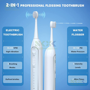 Brosse à dents électrique avec irrigateur buccal 2 en 1, moteur à lévitation magnétique 40000 tr/min, modèle rechargeable, soins dentaires - Product Image 4