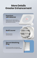 Ventilateur d'extraction mural pour salle de bain, cuisine et toilettes, 4, 6, 8 pouces, avec moteur DC