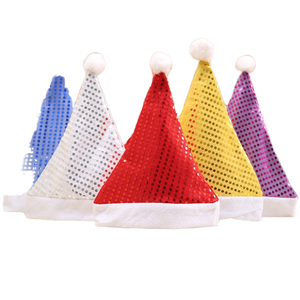 Chapeau de Noël en peluche écologique en velours rouge avec pompon blanc, déguisement de Père Noël, décoration saisonnière pour fête de Noël - Product Image 2