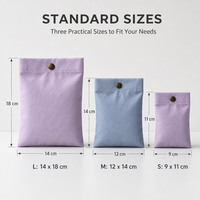 Pochette enveloppe réutilisable en toile de coton épaisse avec fermeture à pression métallique pour bijoux, cosmétiques et articles essentiels quotidiens