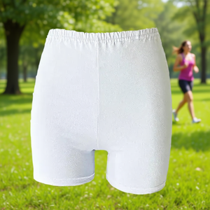 Shorts en coton pour femmes, taille haute, coupe sportive, taille régulière XS, couleur unie, tissu tricoté - Product Image 2