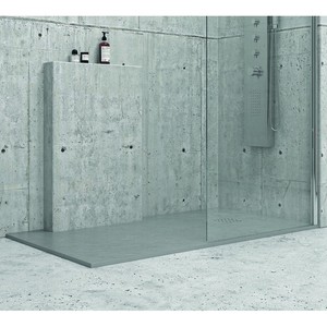 Moderno Kamalu Gris Cemento Efecto Piedra 140x80 Plato de Ducha de Acero Inoxidable para Baño o Uso Hotelero - Product Image 1