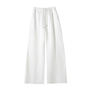 <span class=keywords><strong>Pantalon</strong></span> droit décontracté taille haute en <span class=keywords><strong>lin</strong></span> et lyocell anti-rides pour <span class=keywords><strong>femme</strong></span>, motif uni, collection été 2025 - Product Image 5