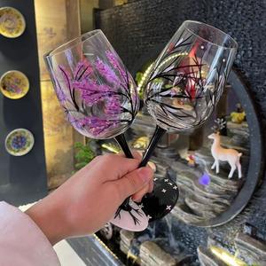 Juego de Cuatro Copas de Vino Pintadas a Mano, Diseño Artístico Único, Copa de Champán Alta, para Primavera, Verano, Otoño e Invierno - Product Image 2