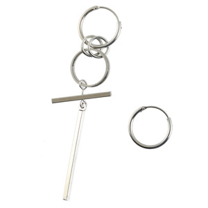 동일한 귀걸이를 가진 <span class=keywords><strong>k</strong></span>-팝 제품 개성 펑크 남성과 여성 더블 링 긴 귀걸이 - Product Image 5