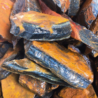 Pierre brute naturelle œil de tigre bleu en gros, grand cristal de guérison, quartz brut, spécimen minéral pour la décoration