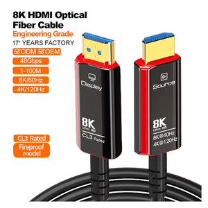 <span class=keywords><strong>Cable</strong></span> de Fibra <span class=keywords><strong>Óptica</strong></span> HDMI A129 de Grado de Ingeniería de Ultra Alta Velocidad, 8K 60Hz CL3, para Instalación en Pared, Grado Profesional - Product Image 1