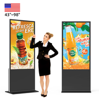 Écran publicitaire numérique interactif sans fil 4K sur pied pour intérieur, 43/49/55/65 pouces, pour centres commerciaux et magasins de détail